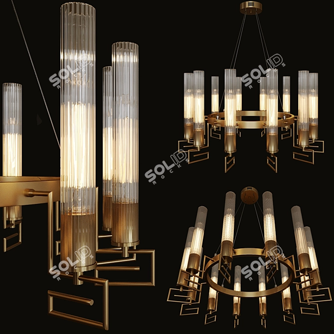 Modern Loft Designe 8705: Contemporary 12-Light Pendant 3D model image 2