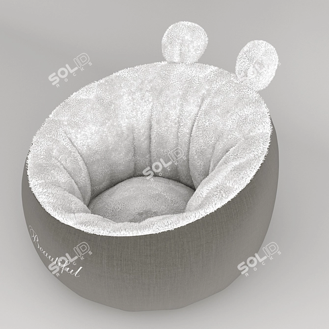 Title: Cozy Eared Plank Pet Bed 3D model image 2