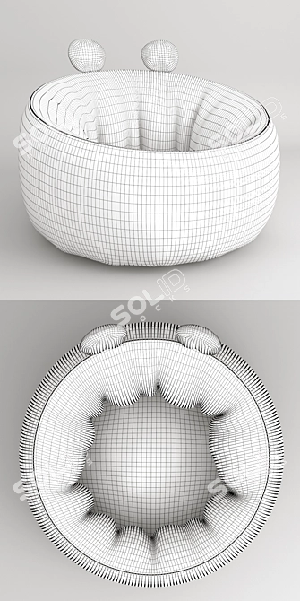 Title: Cozy Eared Plank Pet Bed 3D model image 3