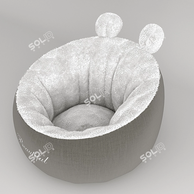 Title: Cozy Eared Plank Pet Bed 3D model image 5