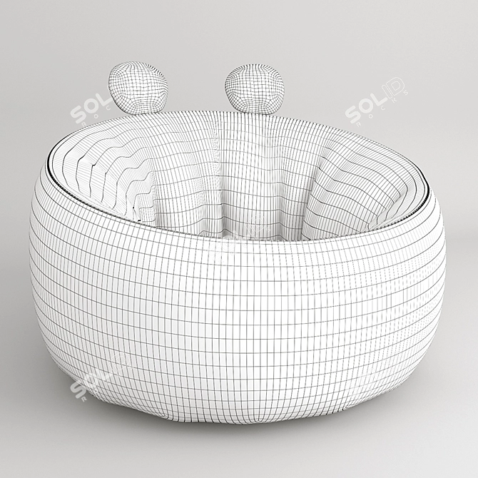 Title: Cozy Eared Plank Pet Bed 3D model image 6