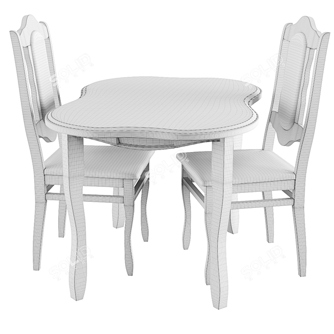 Compact Chair & Table Set 3D model image 4