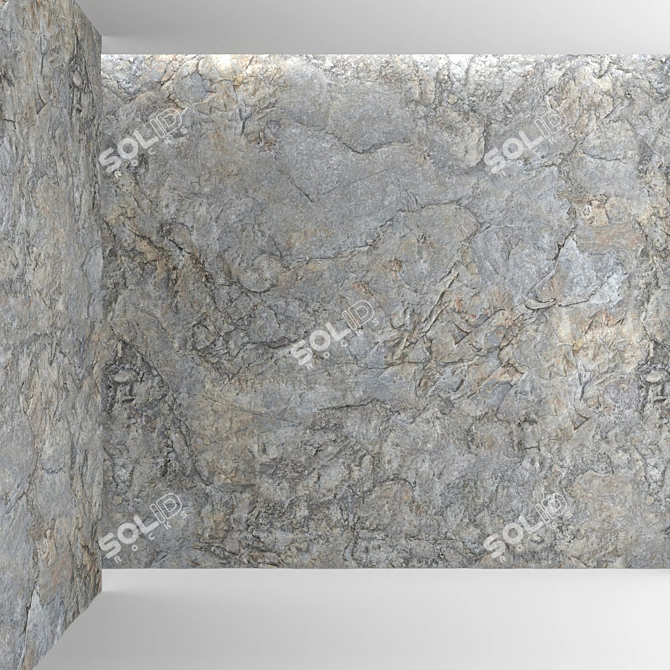 Natural Rock Wall - High-Quality Material 3D model image 2