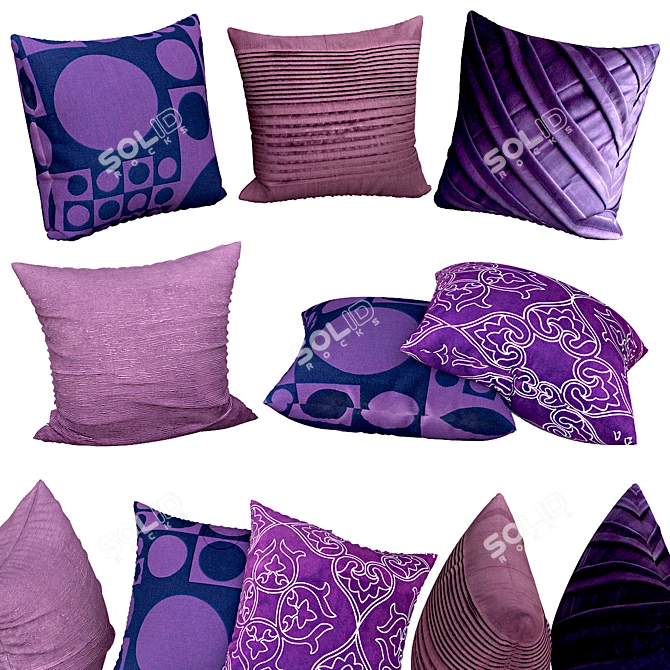 Cozy Home Decor Pillows 3D model image 1