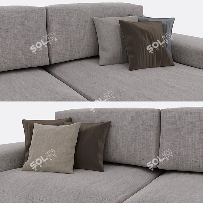 Minimalist Modular Sofa: DERK by Piet Boon 3D model image 3