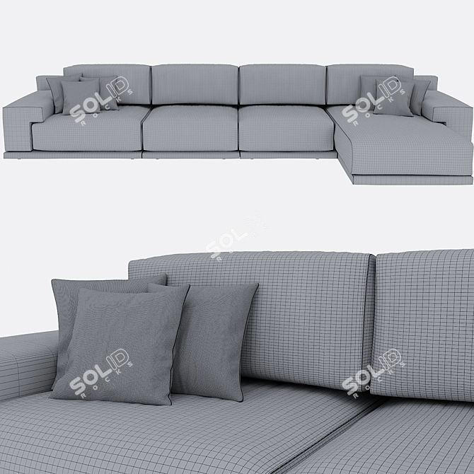 Minimalist Modular Sofa: DERK by Piet Boon 3D model image 4