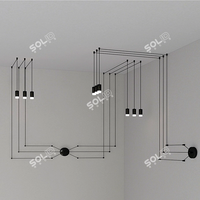 Industrial Glow Pendant: LOFT WEB Collection 3D model image 3