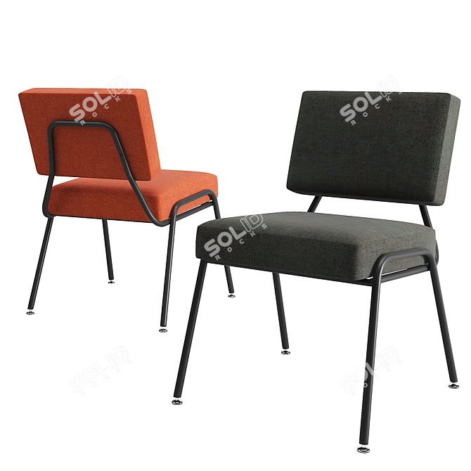 Retro Modern Knox Chair Set 3D model image 1