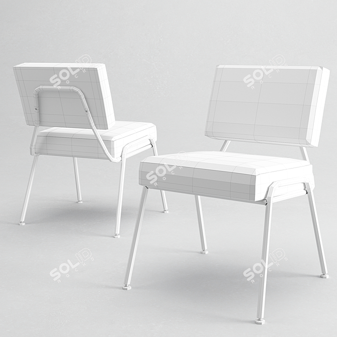 Retro Modern Knox Chair Set 3D model image 2