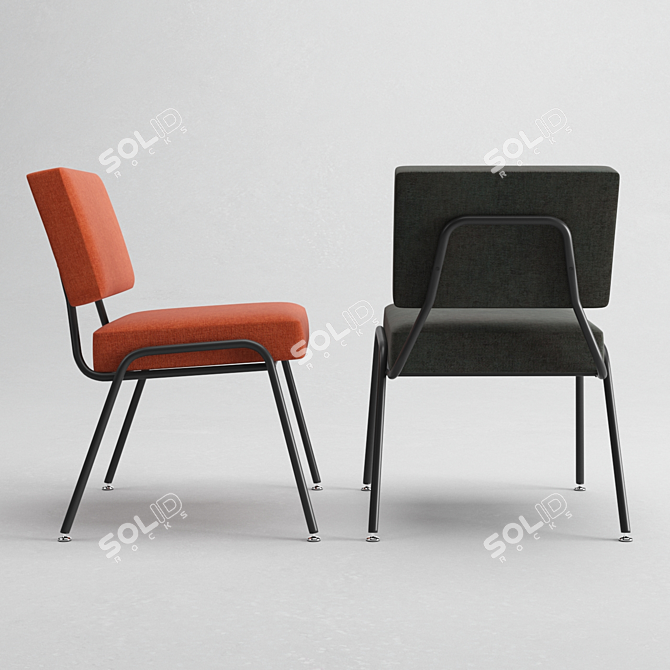 Retro Modern Knox Chair Set 3D model image 3