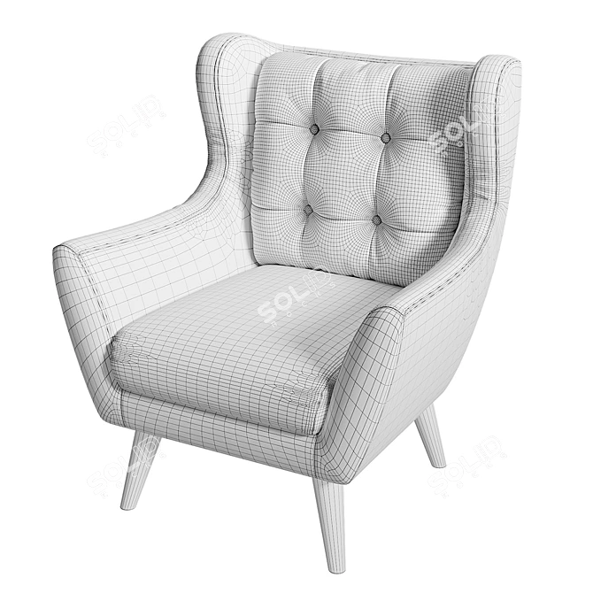 Henri Kaza Armchair: Compact and Stylish 3D model image 5