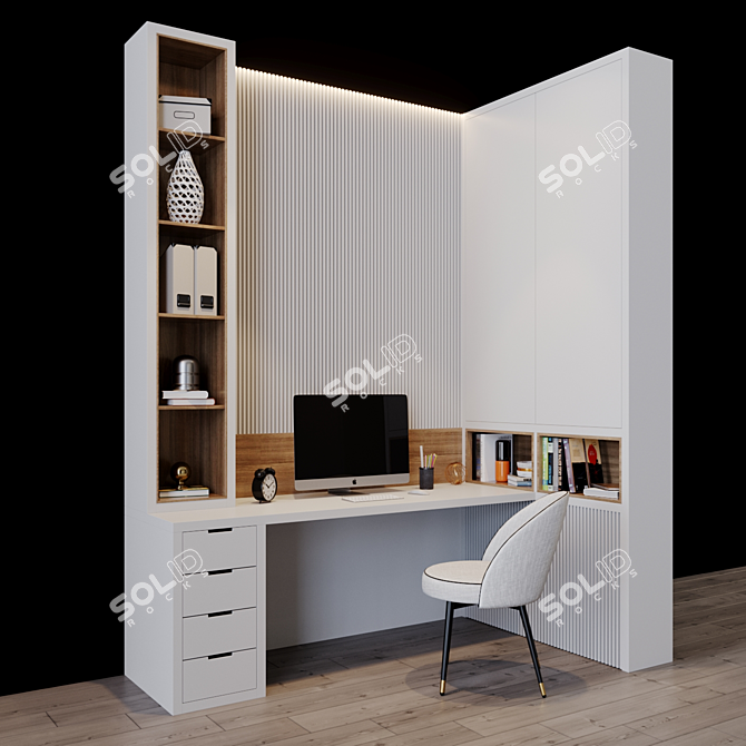 Sleek Workplace 32: The Ultimate Workstation 3D model image 1