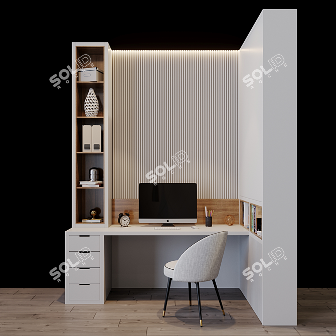 Sleek Workplace 32: The Ultimate Workstation 3D model image 2