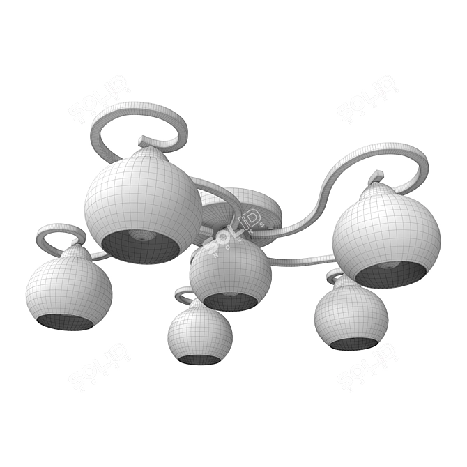 Modern Italian Ceiling Chandelier 3D model image 3