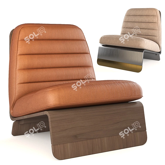 Stylish Baxter Greta Armchair 3D model image 1