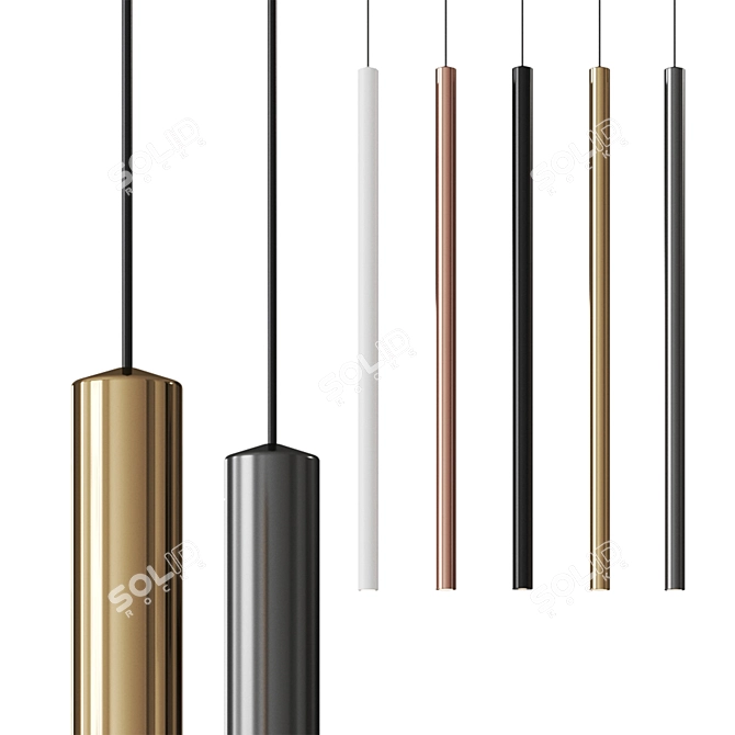  Sleek Tubu Long Pendant Lamp 3D model image 6