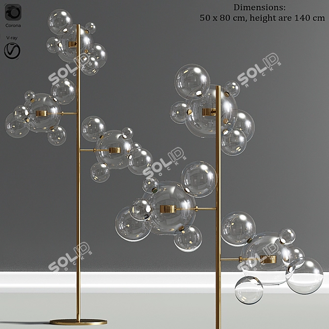 Contemporary Bolle Floor Lamp 3D model image 1