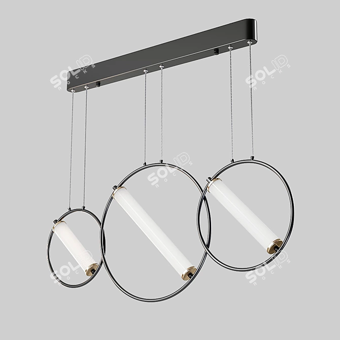 Sleek Resist LED Pendant: Modern Illumination with Trio of Rings 3D model image 2