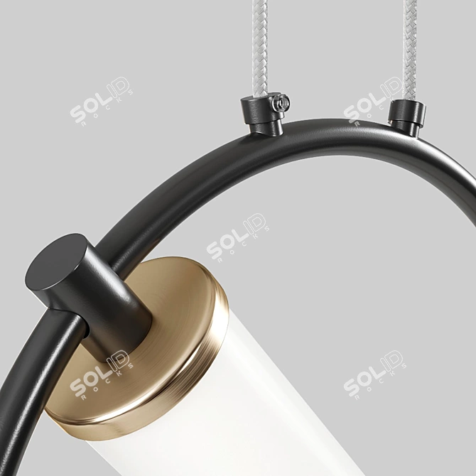 Sleek Resist LED Pendant: Modern Illumination with Trio of Rings 3D model image 3