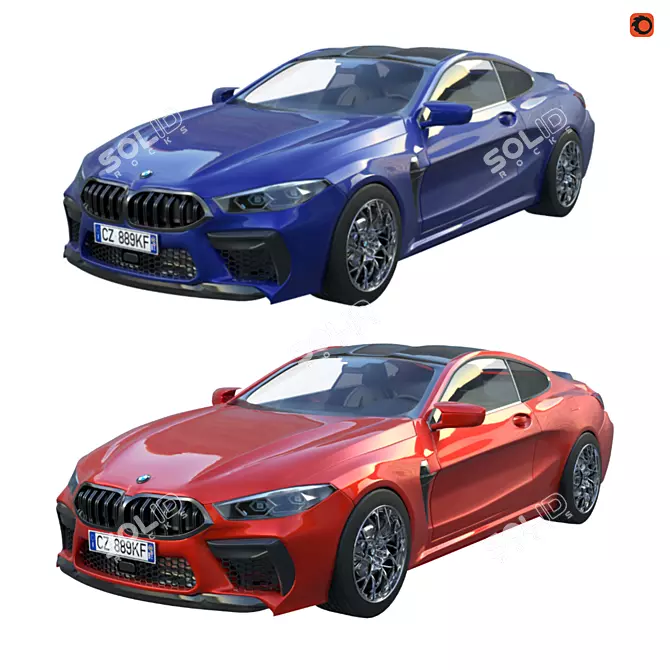 Realistic BMW M8 2019 3D Model 3D model image 1