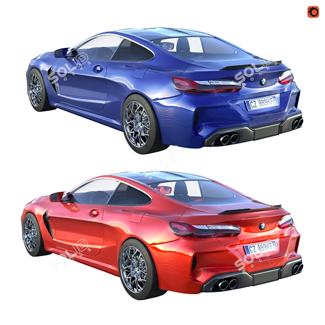 Realistic BMW M8 2019 3D Model 3D model image 2