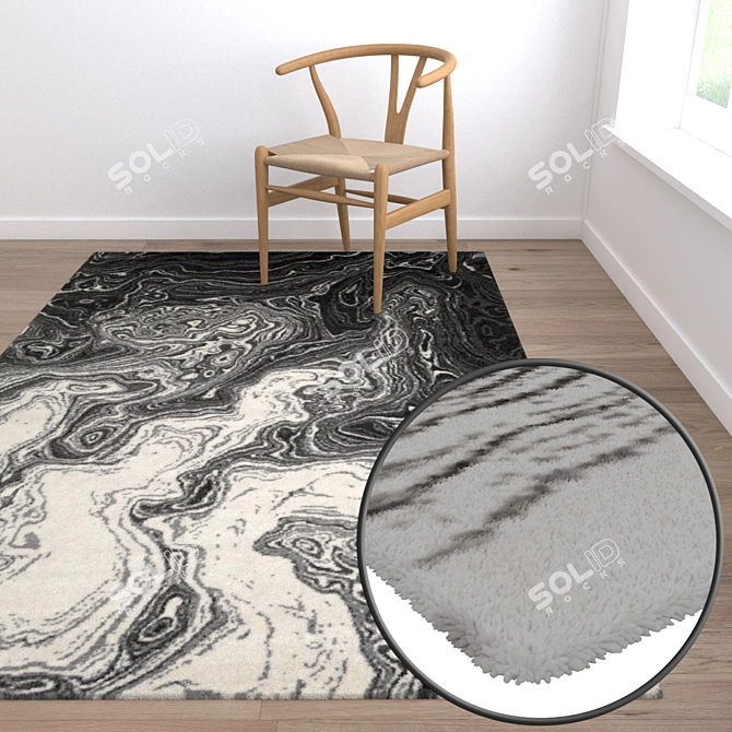 Luxury Textured Carpets Set 3D model image 5