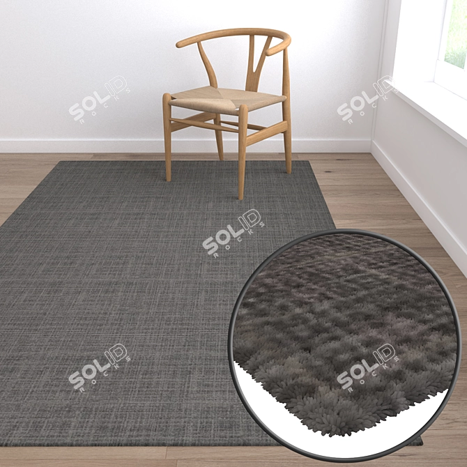 Luxury Carpet Set: 3 High-Quality Designs 3D model image 5