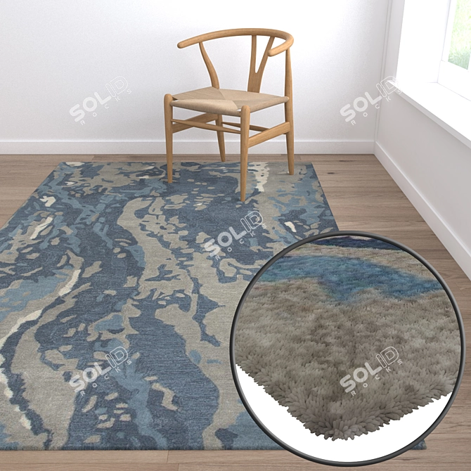 Premium Texture Carpets Set 3D model image 5