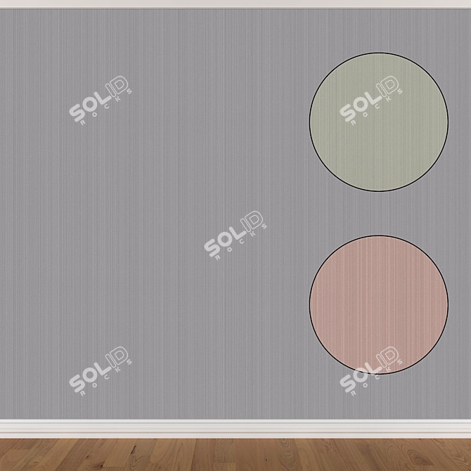 Seamless Wallpaper Set: 3 Colors 3D model image 1