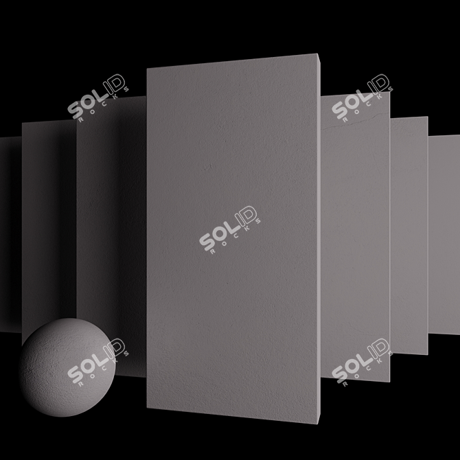 Suite Concrete Grey: High-Quality 3D Textured Set 3D model image 3