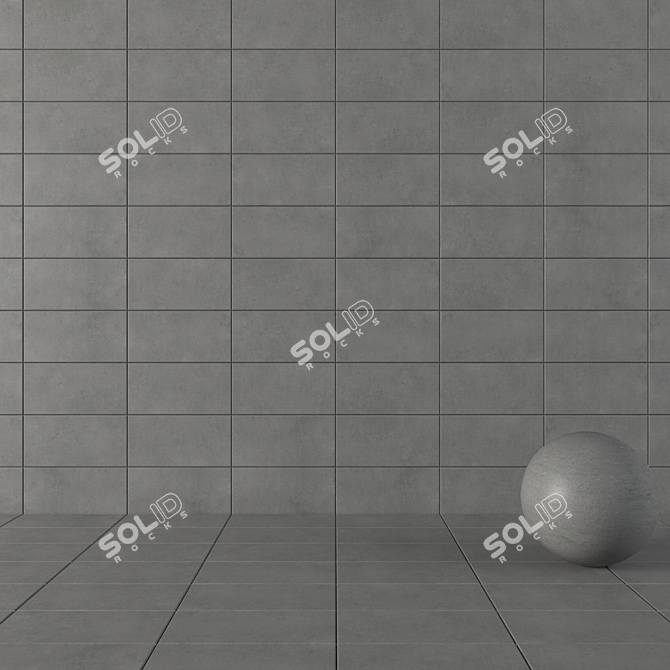 Core Anthracite Concrete Wall Tiles 3D model image 1