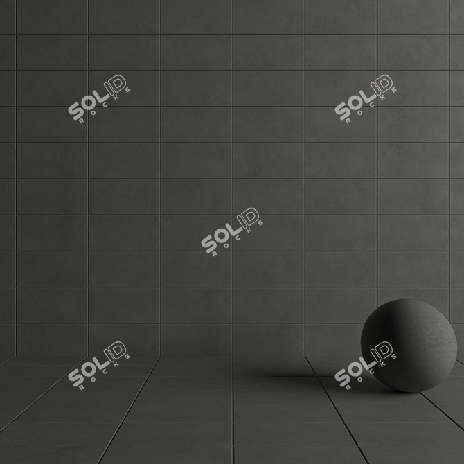 Core Anthracite Concrete Wall Tiles 3D model image 4