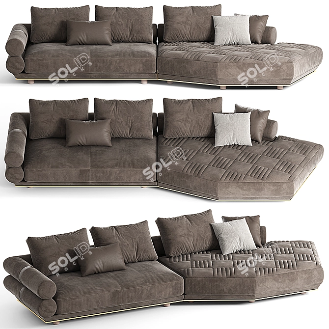 Luxurious Longhi Oppenheim Sofa 3D model image 1