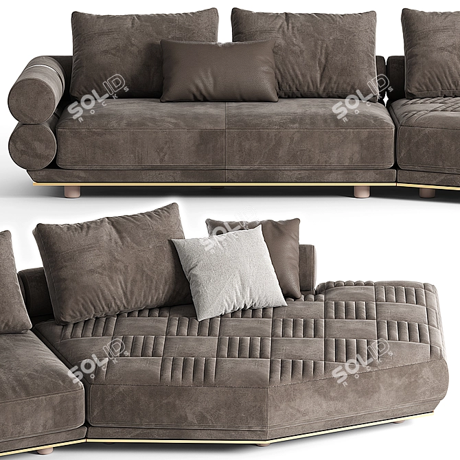 Luxurious Longhi Oppenheim Sofa 3D model image 2