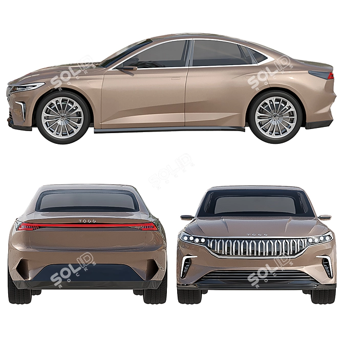 PolyTOGG 2022: Full-Size Electric Sedan 3D model image 3