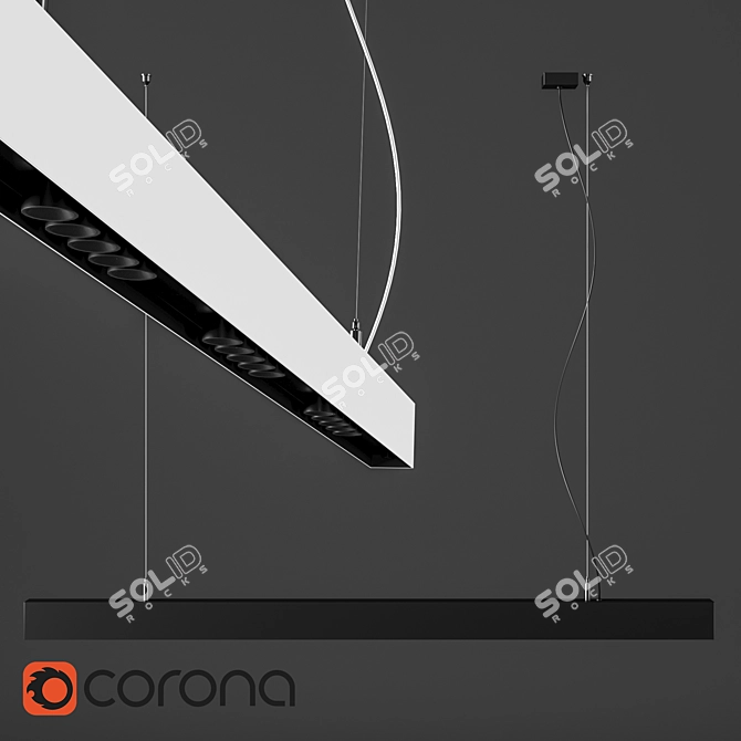 Sleek Dark Glow Pendant Light 3D model image 1