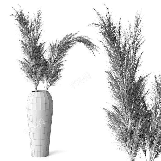Elegant Pampas Feather Bundle 3D model image 2