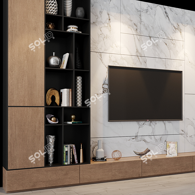 Large 136" TV Set: Ultra-Realistic Display 3D model image 3