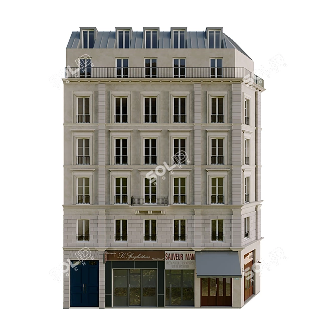 Classical Style Archive Building 3D model image 1