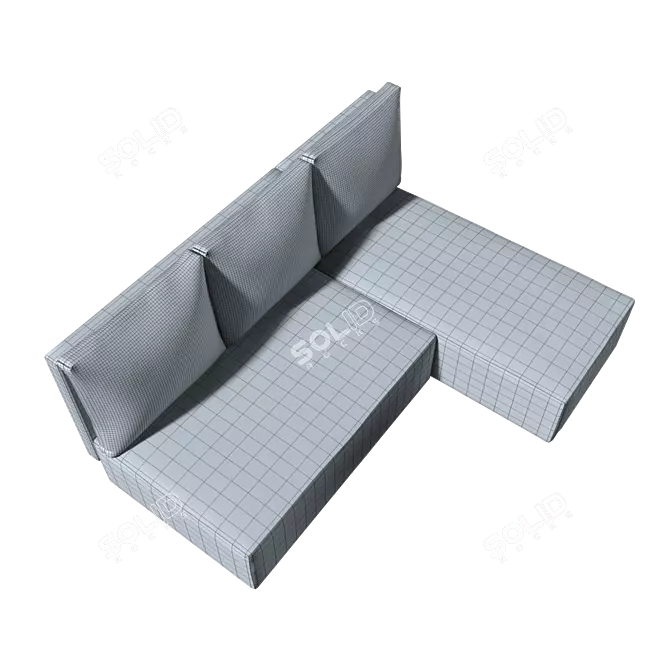 Modern Turquoise Angular Sofa 3D model image 3