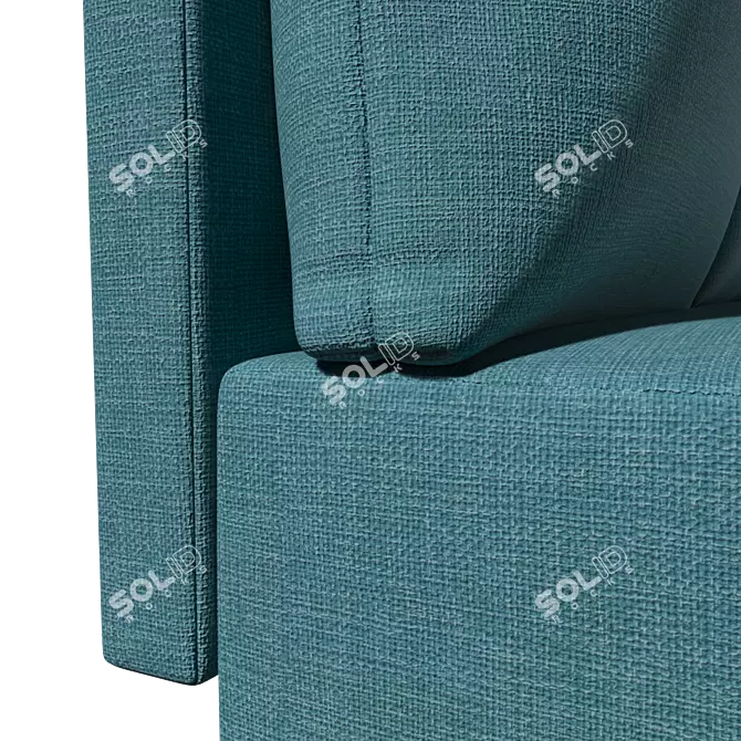 Modern Turquoise Angular Sofa 3D model image 5