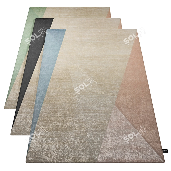 Handcrafted cc-tapis Dipped Angle Rug 3D model image 1