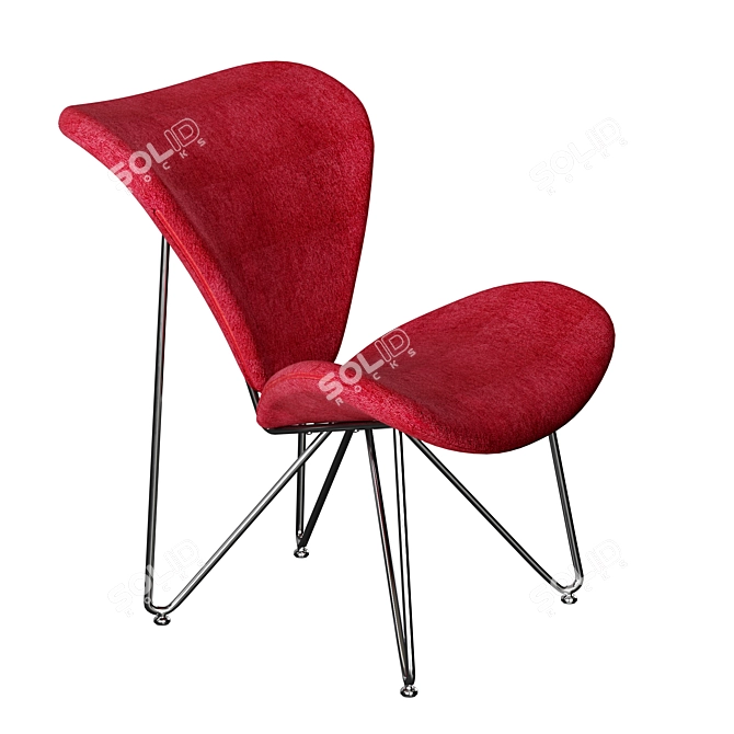 Decatur Accent Chair: Modern Style, Sturdy Metal Legs 3D model image 2