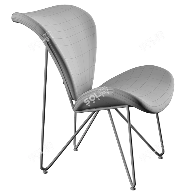 Decatur Accent Chair: Modern Style, Sturdy Metal Legs 3D model image 5