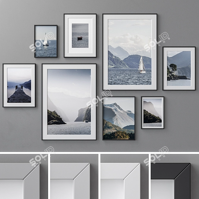 Stylish Photo Frames Set: 232 3D model image 2