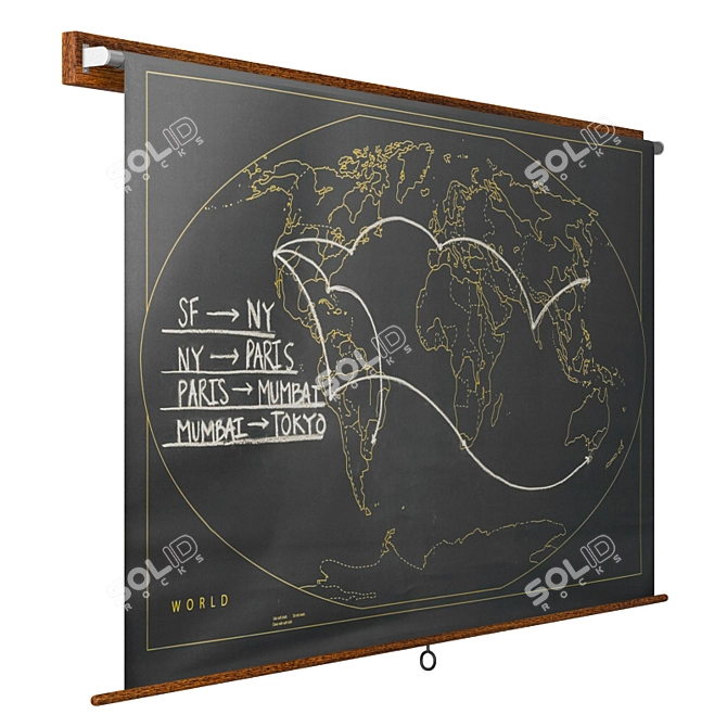 Title: Vintage-Inspired Military Chalkboard Map 3D model image 3