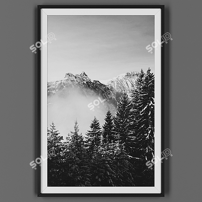 Elegant Black Framed Picture 3D model image 1