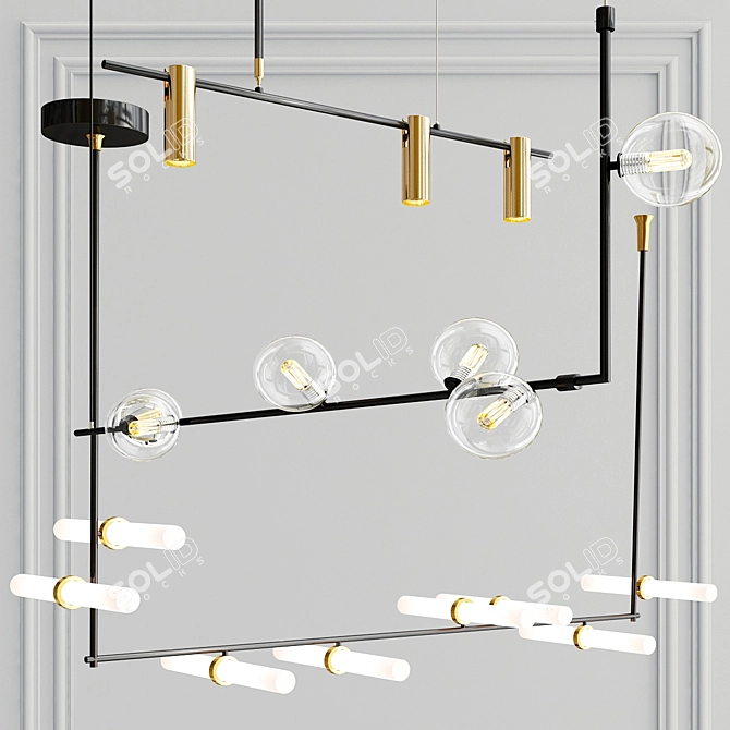 Art Deco Pendant Light Collection 3D model image 5