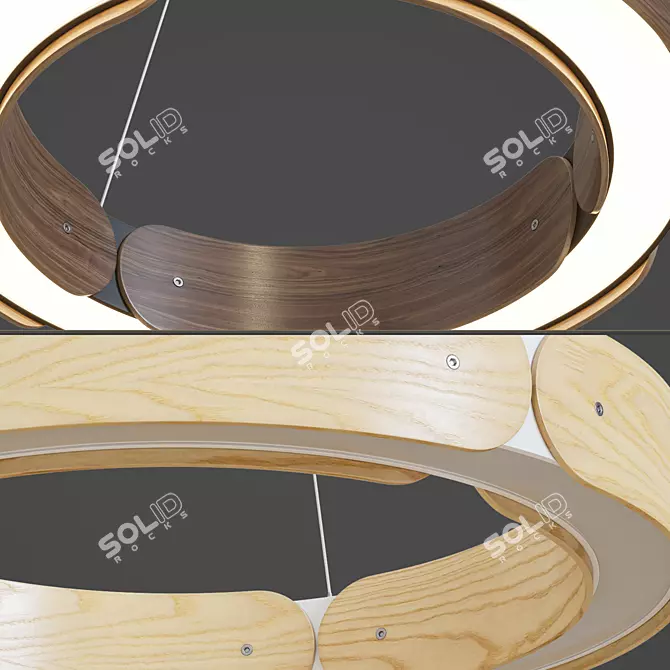 Wooden LED Chandelier, Lampatron RANGE 1 3D model image 3