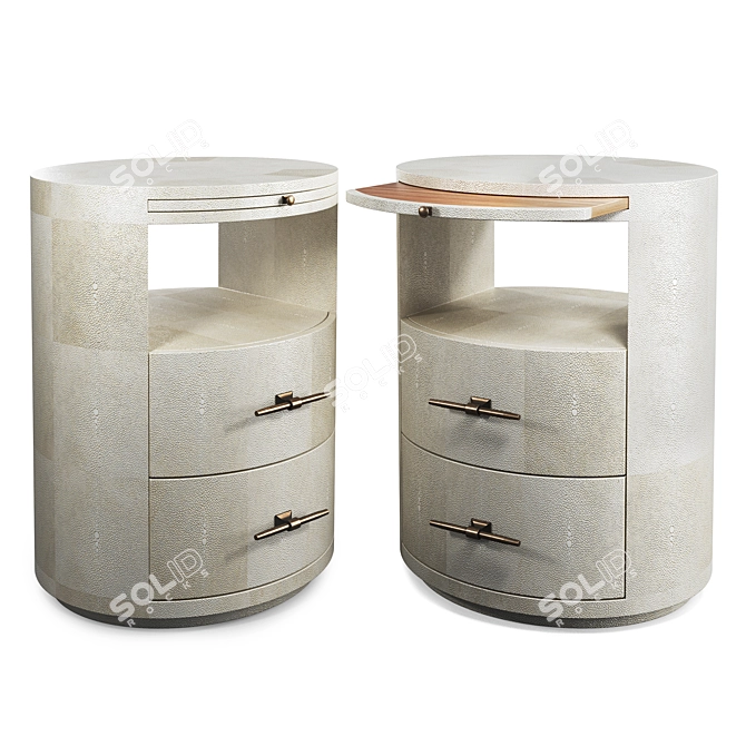 Luxurious Shagreen Berwick Nightstand 3D model image 1